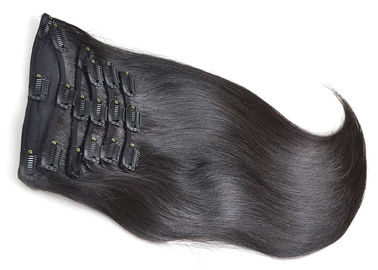 Porcellana Clip naturale dei capelli umani del nero 100 nelle estensioni sane da un singolo donatore fornitore
