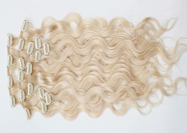 Porcellana La clip non trattata dell'oro nelle estensioni 220g dei capelli liscia il grado disegnato doppio 7A fornitore