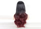 Il nero alla sensibilità regolare ondulata naturale lunga colorata delle parrucche sintetiche di rosso di vino fornitore